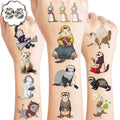 100 PCS Funny Ferret Decoration Birthday Party Decorations Favors Supplies Themed Decor Ferret Art Temporary Tattoos Stickers Girls Boys Classroom School Prizes Reward
