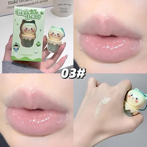 Petansy Cute Lip Gloss for Girls, 4Pcs Fruity Flavors Moisturizing Gloss, Hydrating Jelly Lip Make Up,Birthday,Friendly, Party Gift