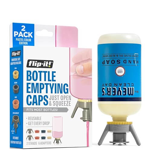 Flip-It! 2-Pack Pastel Bottle Emptying Kit – Universal Fit for Most Plastic Bottles