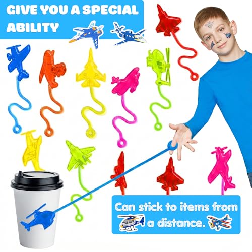 48 Airplane Party Favors - Stick Hands & Temporary Tattoos