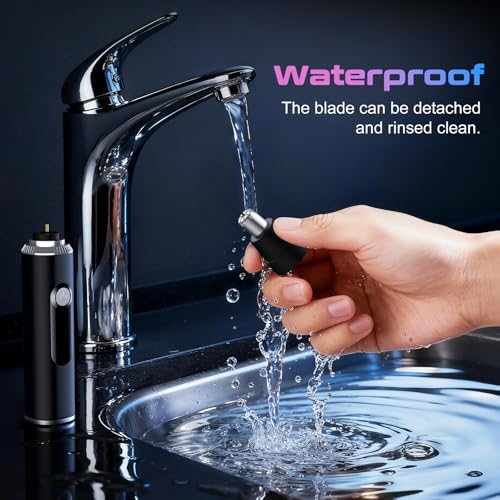 Nose Hair Trimmer for Men & Women ? USB Rechargeable Clipper with LED Display, Dual-Edge Blades, 7600RPM Motor, IPX6 Waterproof, Painless Ear & Eyebrow Trimmer