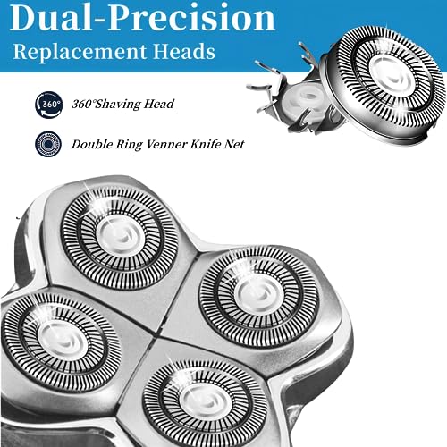 Shaver Head Replacement Blade for Skull Shaver Pitbull Gold Silver Platinum PRO Shaver Replacement Blade 4 Head,Replacement Heads Compatible with Pitbull Skull Shaver Replacement Blades,4 Packs