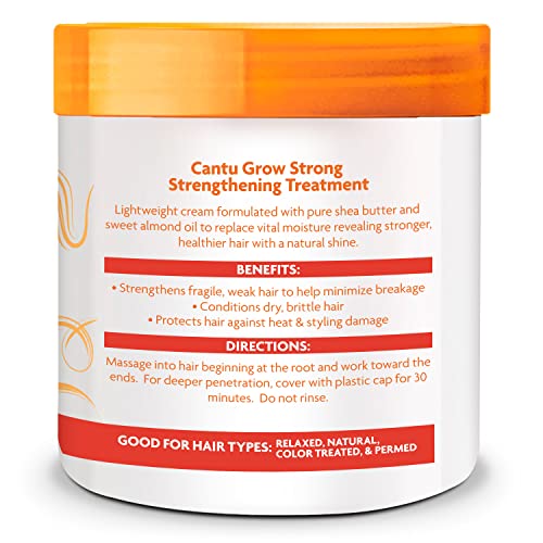 Cantu Grow Strong Strengthening Treatment with Shea Butter, 6 oz (Packaging May Vary)