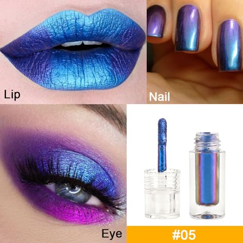Blue Duochrome Chameleon Liquid Eyeshadow - High Pigment Holographic