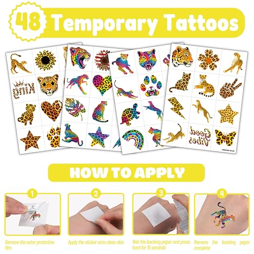 Cheetah Party Favors Pack - 24 Punch Balloons & 48 Tattoos