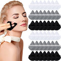 Meanplan 90 Pcs Powder Puff Face Soft Triangle Makeup Puff Sponges Setting with Strap Makeup Blenders and Sponges Cosmetic Foundation Make up Tool for Loose Body(Black, White, Gray)