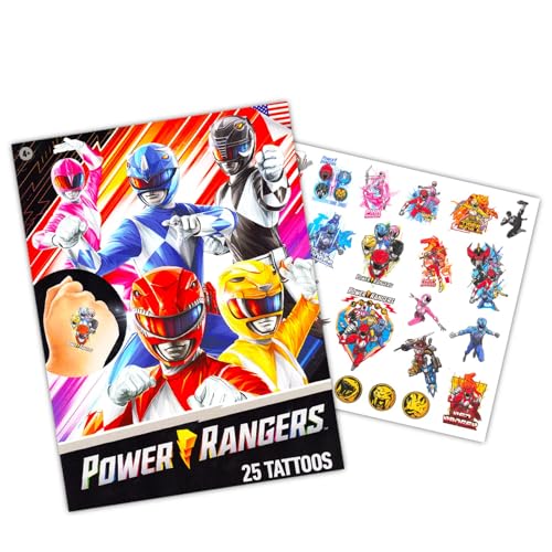 Power Rangers Party Favors Pack - Bundle with 150 Stickers and 75 Temporary Tattoos for Boys, Girls, Kids | Power Rangers Party Supplies