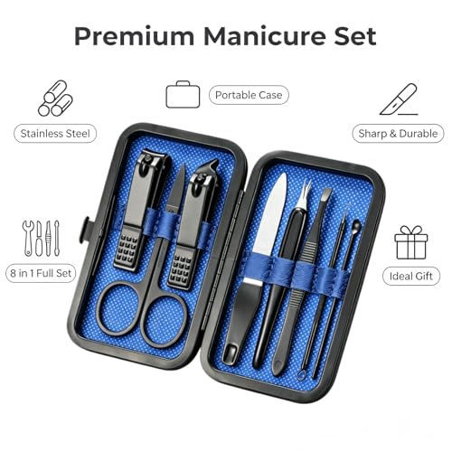 8-Pc Manicure Set – Professional Nail Care Kit with Case
