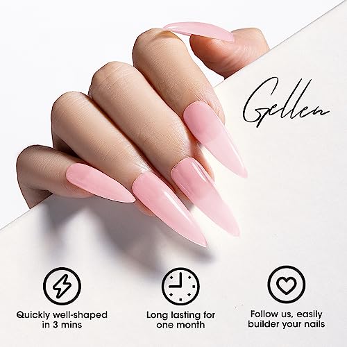 GELLEN Builder Gel Kit - 4 Colors Nail Extension UV Hard Gel Peachy Nude Pink
