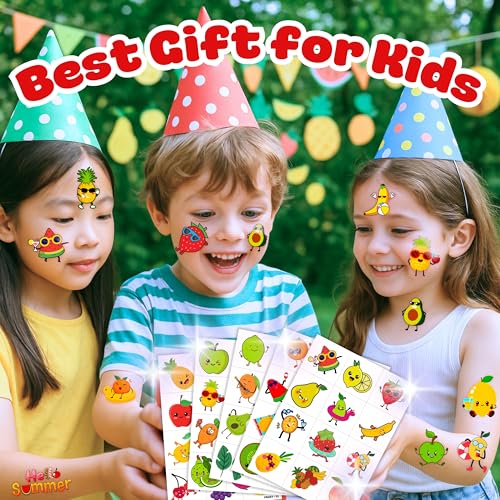 96PCS Fruit Temporary Tattoos for Kids - Waterproof Designs