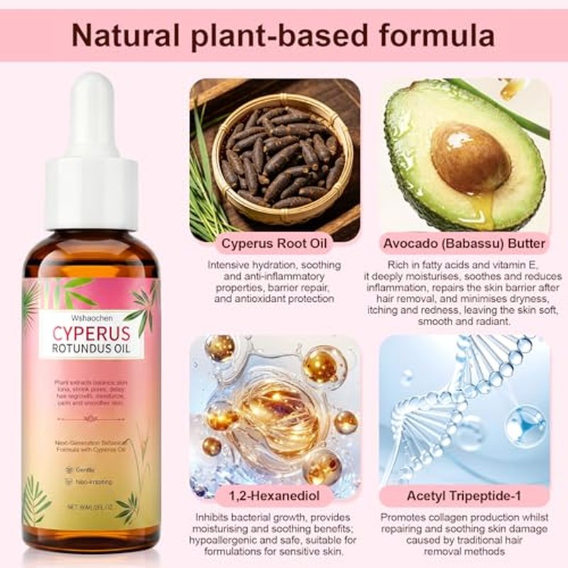 Cyperus Seed Oil - Natural Hair Growth Inhibitor - 2 Bottles