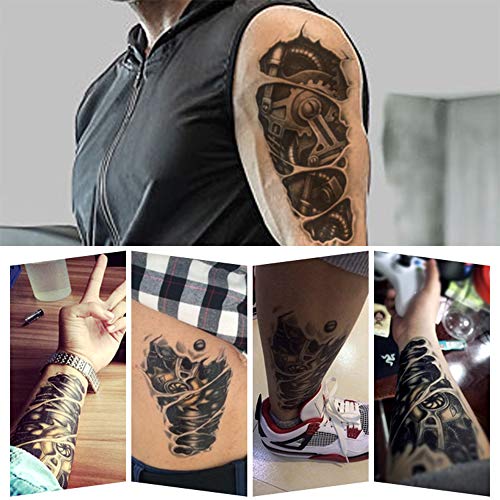 8 Pieces Large 3D Mechanical Temporary Tattoos | Body Art Stickers