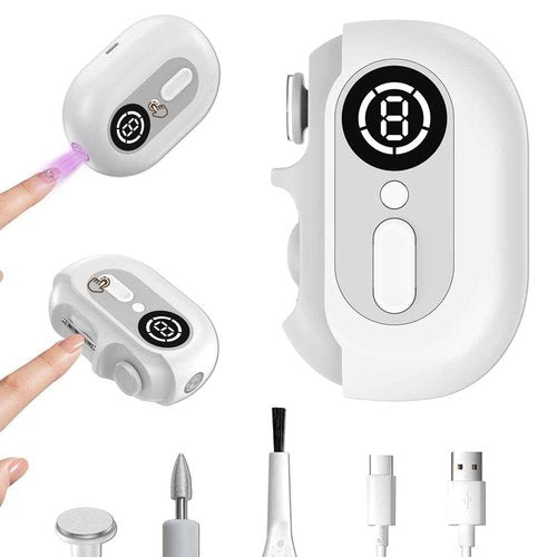 Electric Nail Clipper for Senior and Baby - 4in1, 2 Speeds, Magnetic Cover, Nail Scraps Storage, USB Rechargeable, Safety Electric Fingernail Trimmer for Kids, Adult, Seniors, Men, Caregivers