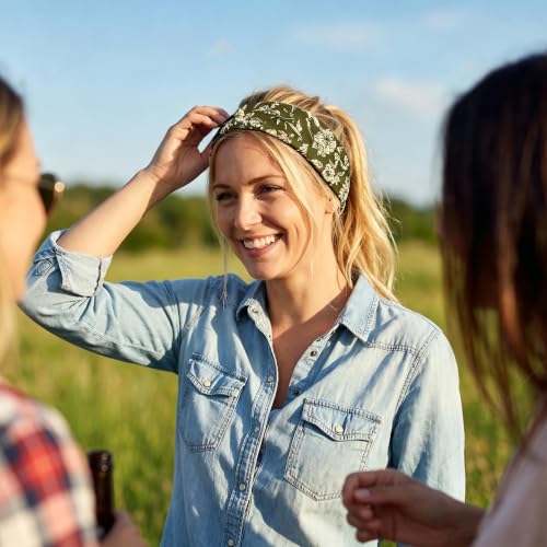 HOLAILS Boho Headbands for Women - Bohemian Hippie Headband Set, Color Variations Included