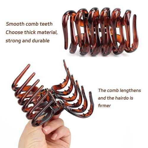 Large Octopus Hair Claw Clips for Thick Hair Big Hair Clips for Long Wavy Curly Hair, Strong Hold Non-Slip Grip Tortoise Shell Hair Accessories for Women