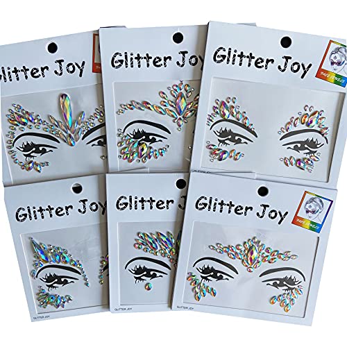 Festival Face Gems Jewels Stickers 6-Pack - AB Color
