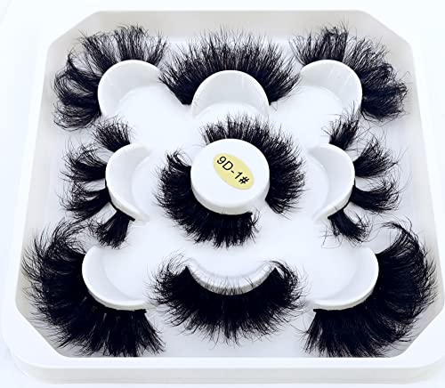 5 Pairs 25mm 3D Mink Lashes - Natural Handmade Faux