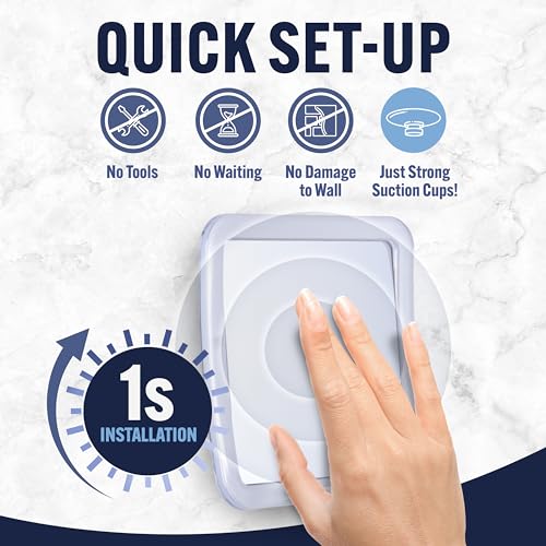 Fogless Shower Mirror with Triple Suction Cups - 5.3" Anti-Fog Shave Mirror