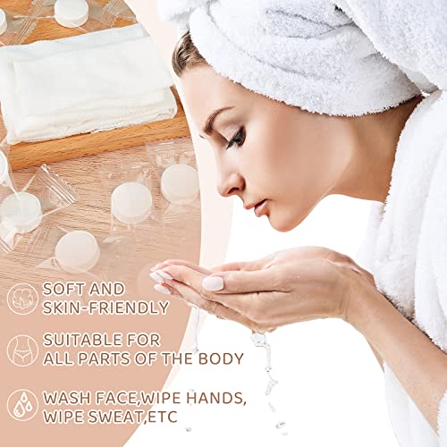 Juexica 800 Pcs Mini Compressed Paper Towels Tablets Disposable Travel Coin Tissues Cotton Face Washcloths Portable Individual Wrap for Travel Toilet Hand Clean