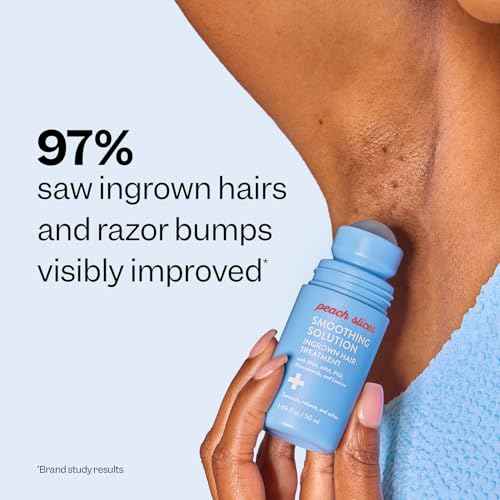 Peach Slices - Smoothing Solution Ingrown Hair Treatment (1.69 oz) - Smooth, Relieve, Soften Skin - 360 Roller - BHA, AHA, PHA, Niacinamide, Licorice - Vegan & Cruelty Free - Korean Skin Care & Beauty