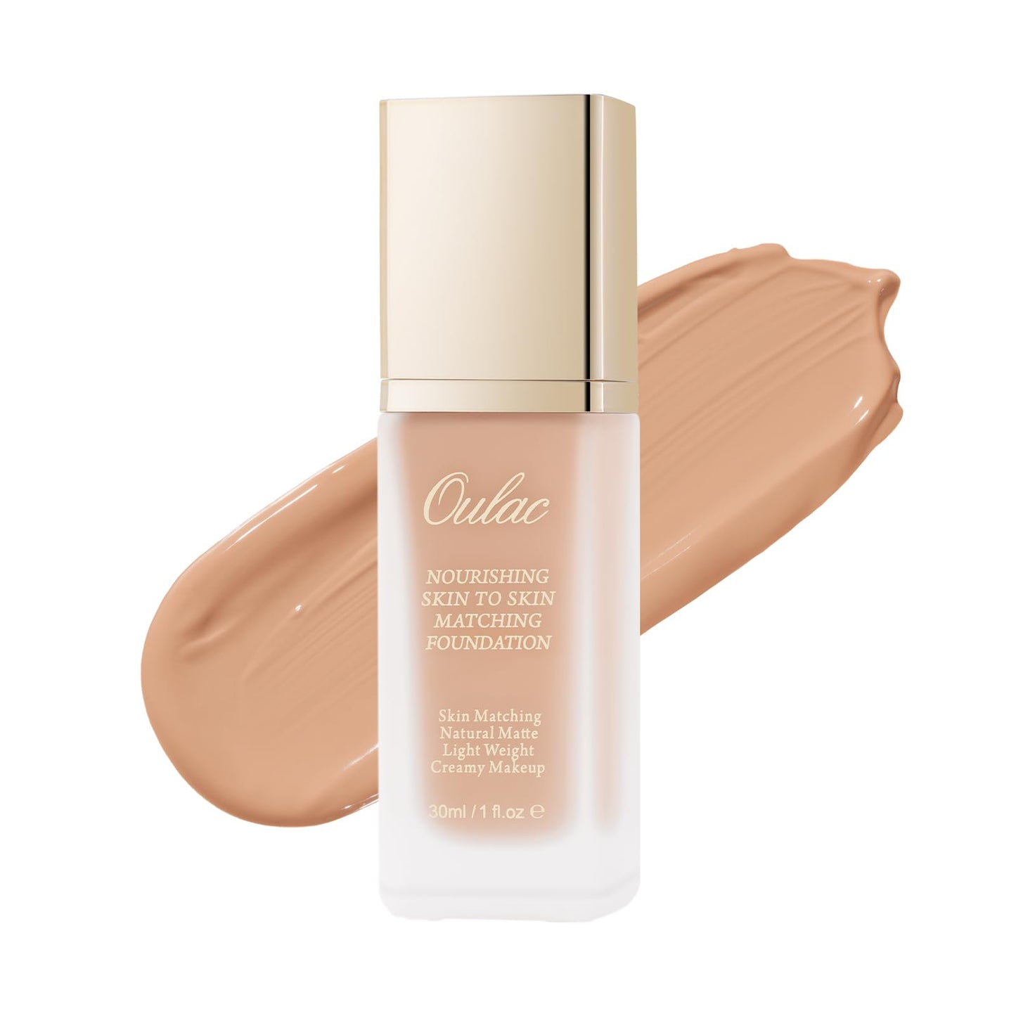 Oulac Foundation Make Up, Skincare Infused With Aloe Leaf And Vitamin E, Medium to High Coverage Liquid Foundation, Foundation Vegan 30ml, Shade：Honey 09