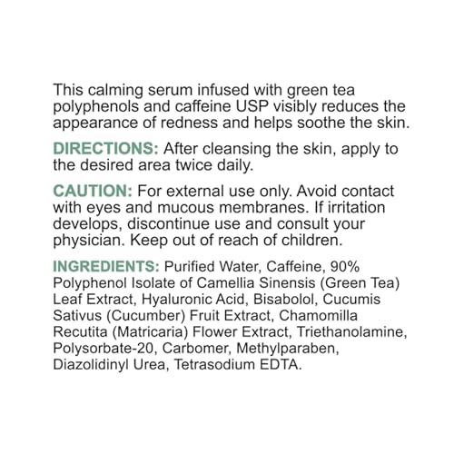 Replenix Medical-Grade Caffeine Fortified Calming Face Serum with Hyaluronic Acid for Sensitive Skin (1 Fl. Oz)