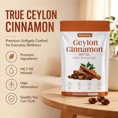 Nukupuns Metabolae Ceylon Cinnamon SoftGels with MCT Oil, 300 Count