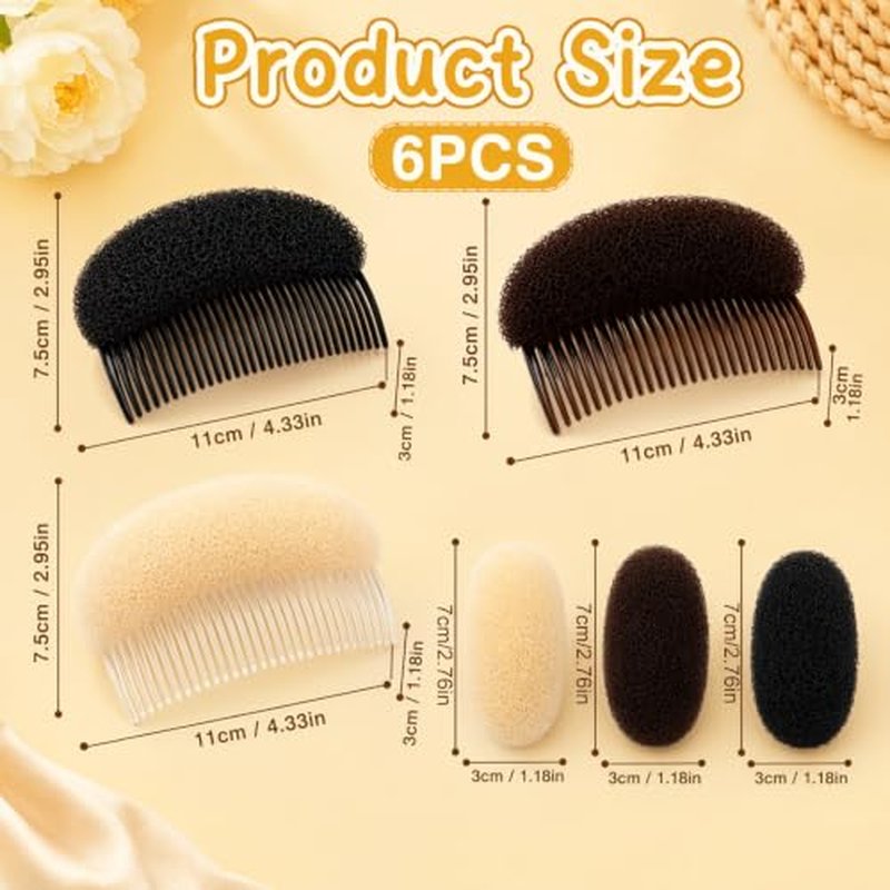 6PCS Hair Bump Volumizing Inserts Set for Instant Volume