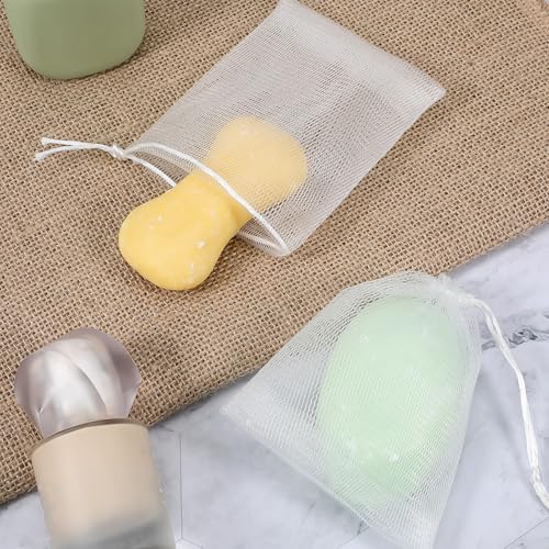30 Pcs Mesh Soap Bags with Drawstring – 4.33 x 3.54 in