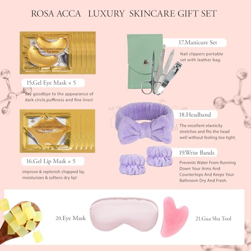 42 Pcs Valentines Day Gifts for Women, Super Fruit Bath and Body Spa Set, Facial Skin Care Kit, Self-Care Gifts Set, Lip Gloss, Face Sheet Mask, Serum, Birthday, Christmas, Present, Anniversary