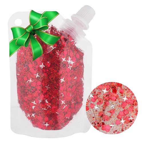 MEICOLY USA Red Body Glitter - Self-Adhesive Patriotic Sparkle