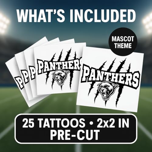 Panthers Temporary Tattoos 25-Pack for Kids | Skin-Safe