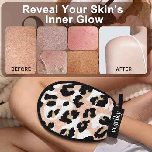4PCS Durable Body Scrub, Dead Skin Remover & Body Scrubber Exfoliator, Body Exfoliating Gloves for Shower, washcloth exfoliating, exfoliating glove for Smooth Skin