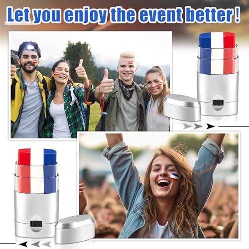 Maxcheck 3 Pcs Patriotic Eye Black Paint Sticks - Safe Sports
