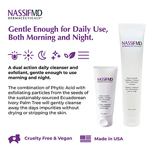 NassifMD Dawn to Dusk Foaming Facial Cleanser Vegan Cleanser Face Wash for Women, Oil Cleanser for Face, Gentle Face Cleanser Cream Cleanser Natural Face Wash for Dry Skin, Hydrating Face Wash