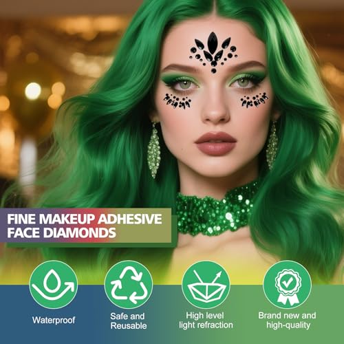 Mermaid Face Gems 3-Pack - Rhinestone Eye Jewels Stickers
