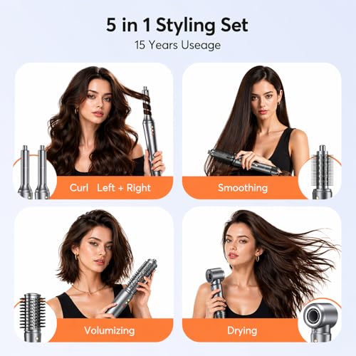 Bopcal 5-in-1 Hot Air Styler Wrap with Auto Curling Barrels