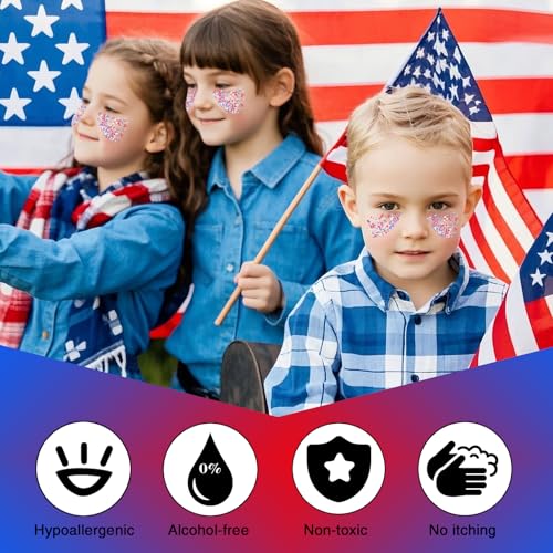 Patriotic Red White and Blue Body Glitter for 4th of July