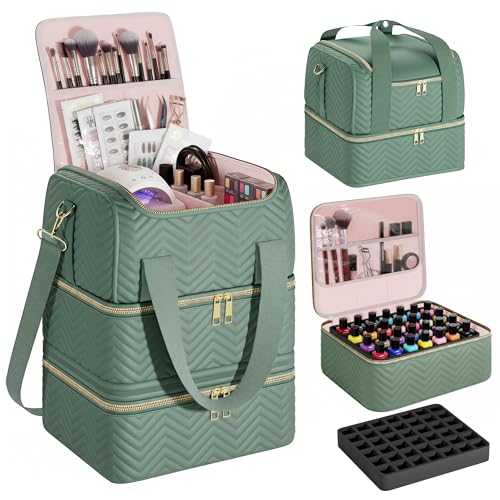 Castal Nail Polish Organizer Bag – Holds 84 Bottles, 3-Layer