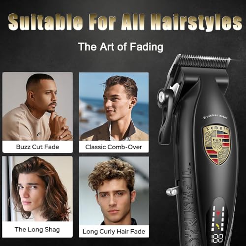 KEMEI KM-2230 Cordless Hair Clipper for Men with Charging Base