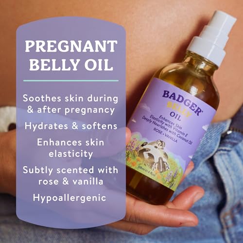 Badger Organic Pregnant Belly Oil - 4 oz Jojoba & Coconut