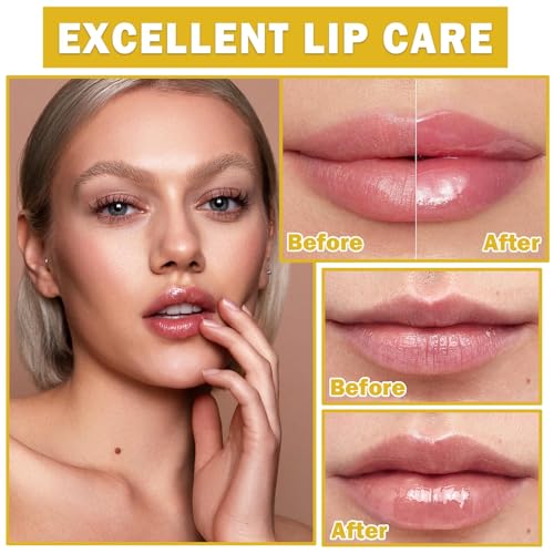 NVLEPTAP 2PCS Bee Lip Balm Honey Pot Honey Lip Balm Moisturizing Honey Lip Mask Lip Care Products Lip Balm with Wand