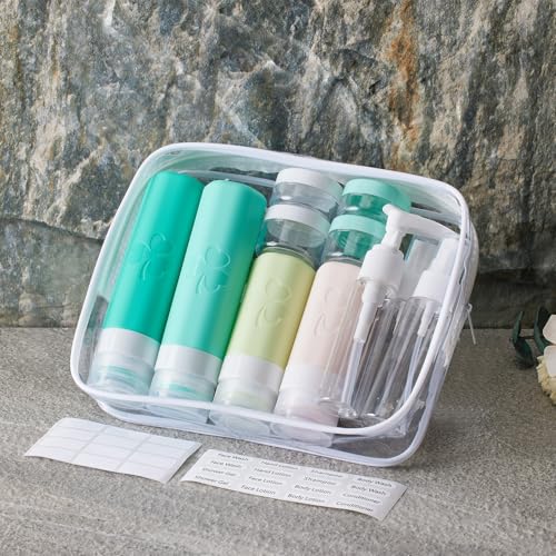 INSFIT Green Travel Bottles 23 Pack TSA Approved Leak-Proof Toiletry Set