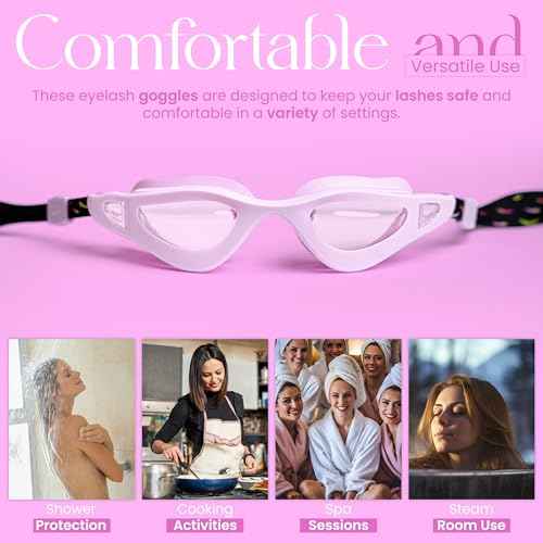 Eyelash Goggles Shower Shield | Protects Lashes from Steam Eyelash Shield Lash Care | No Slip Goggles Adult Women | Lash Goggles Eyelash Protector | Water Resistant Anti Fog
