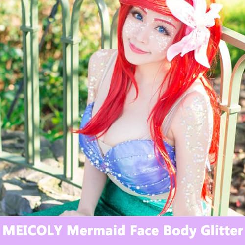 MEICOLY Clear Face & Body Glitter Gel for Festivals & Raves