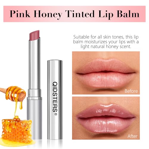 Pink Honey Tinted Lip Balm - Hydrating Lipstick, 2 Pack