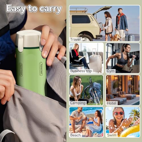 Amiarc Green 4-in-1 Travel Dispenser Bottle Set, 4 x 30ML Toiletries Containers