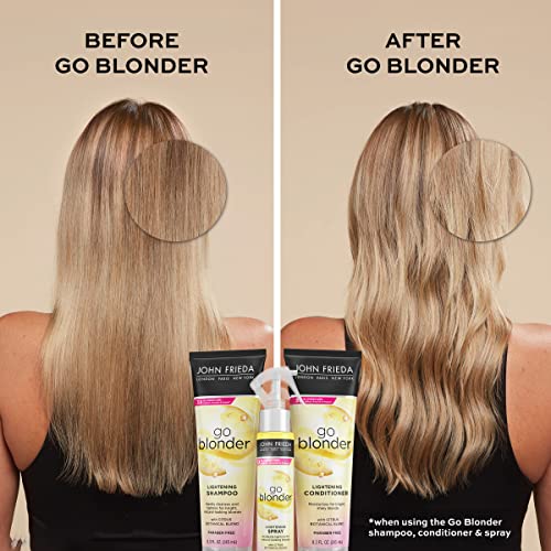 John Frieda Sheer Blonde Go Blonder Conditioner, Gradual Lightening Conditioner, 8.3 oz, with Citrus and Chamomile, featuring our BlondMend Technology