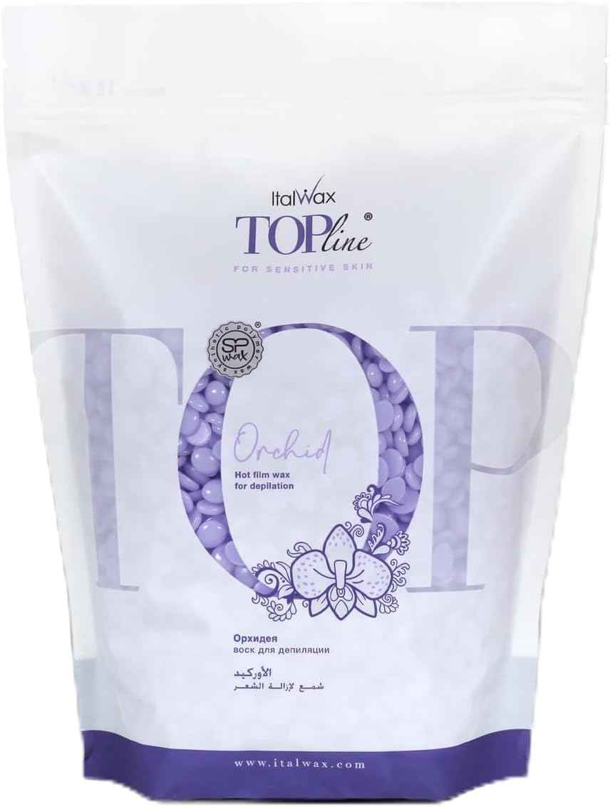 Italwax Top Line Orchid Jelly Wax 1.65lb (750g) – Transparent Fast-Setting Violet Gel with Strong Grip and floral fragrance, Ideal for Bikini & Underarms, Elastic and Easy to Control – Made in Italy