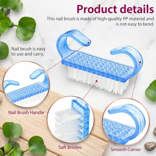 12 Pcs Nail Brush Set for Cleaning Fingernails and Toenails - Travel & Kids Friendly